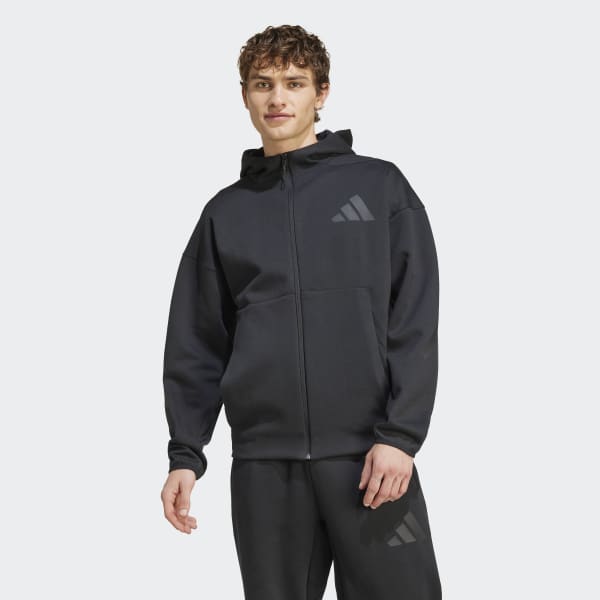 adidas Z.N.E. Full-Zip Hooded Track Jacket - Black | Free Shipping