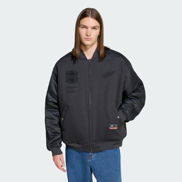 adidas Originals & All Blacks Reversible Team Bomber Jacket - Grey