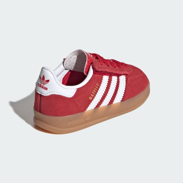 adidas GAZELLE INDOOR COMFORT CLOSURE ELASTIC LACE SNEAKERS - Red