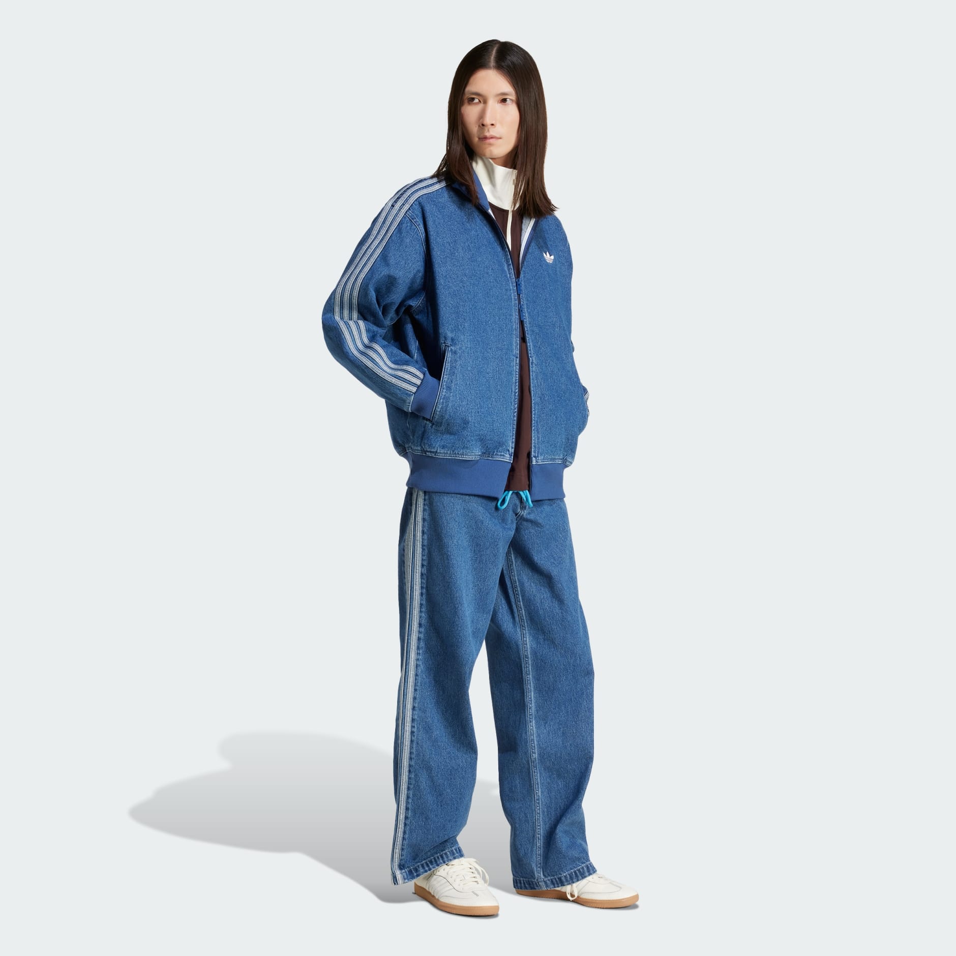 Clothing - Adicolor Denim Firebird Pants - Blue | adidas Oman