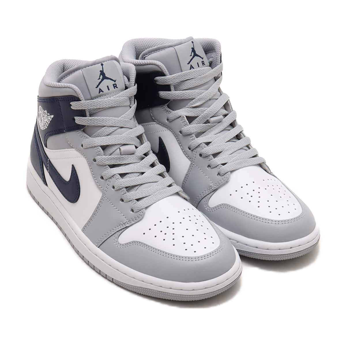 JORDAN BRAND AIR JORDAN 1 MID WHITE/MIDNIGHT NAVY-WOLF GREY