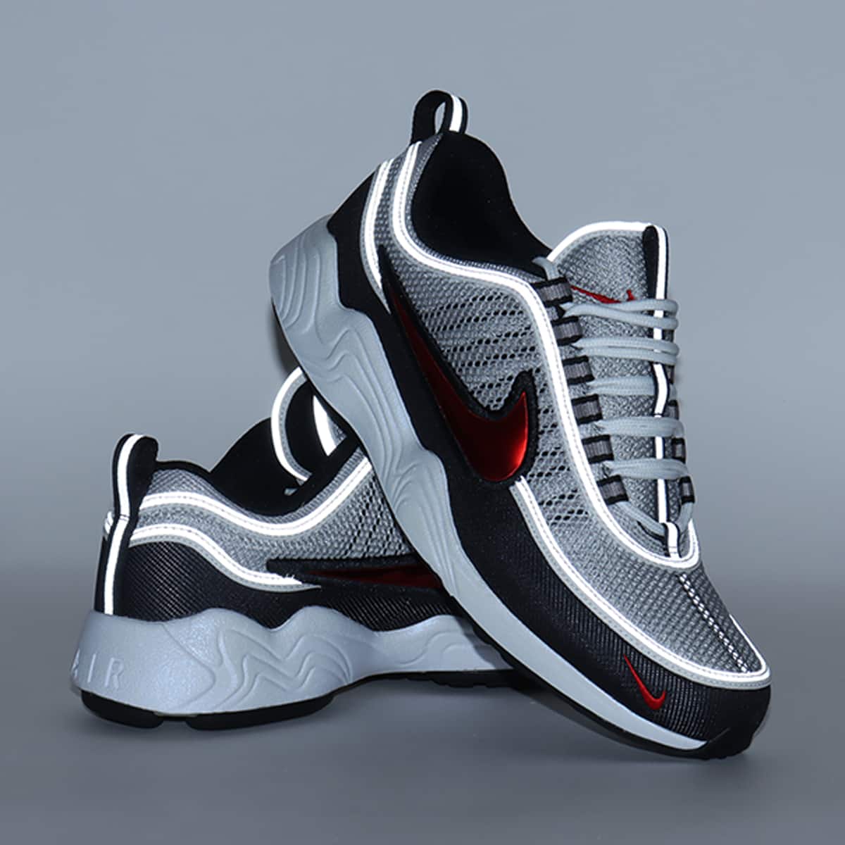 NIKE AIR ZOOM SPIRIDON SP METALLIC SILVER/SPORT RED-BLACK-WHITE