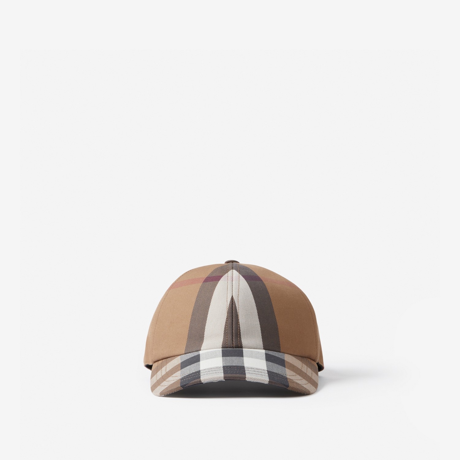チェックコットン ベースボールキャップ (ダークバーチブラウン