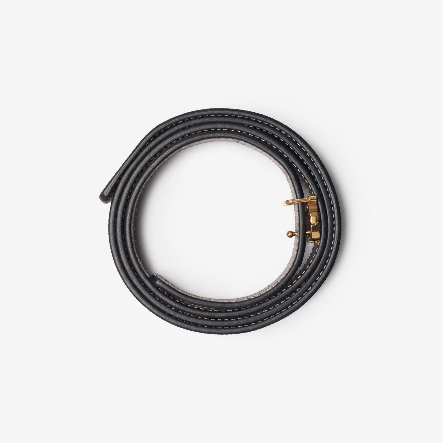 チェック＆レザー リバーシブル TBベルト (ダークバーチブラウン