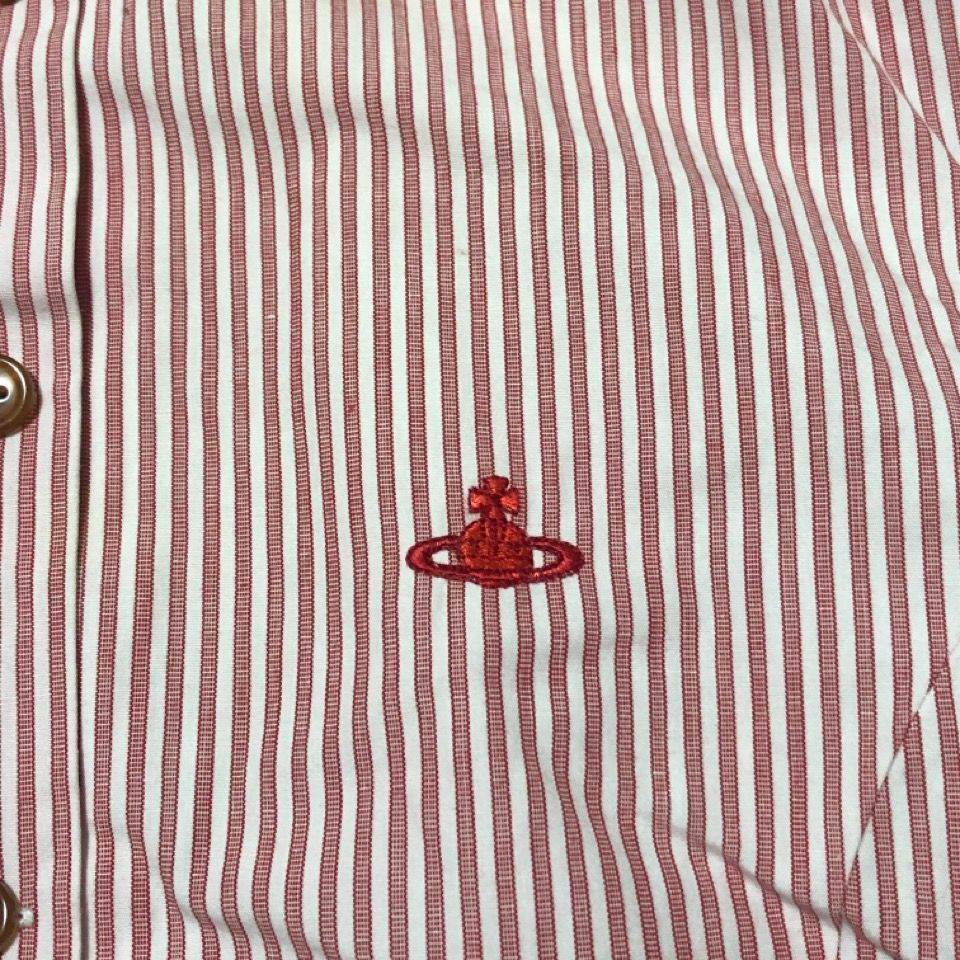 Vivienne Westwood 丸襟 オーブ柄 ストライプ 長袖シャツ 3 Vivienne