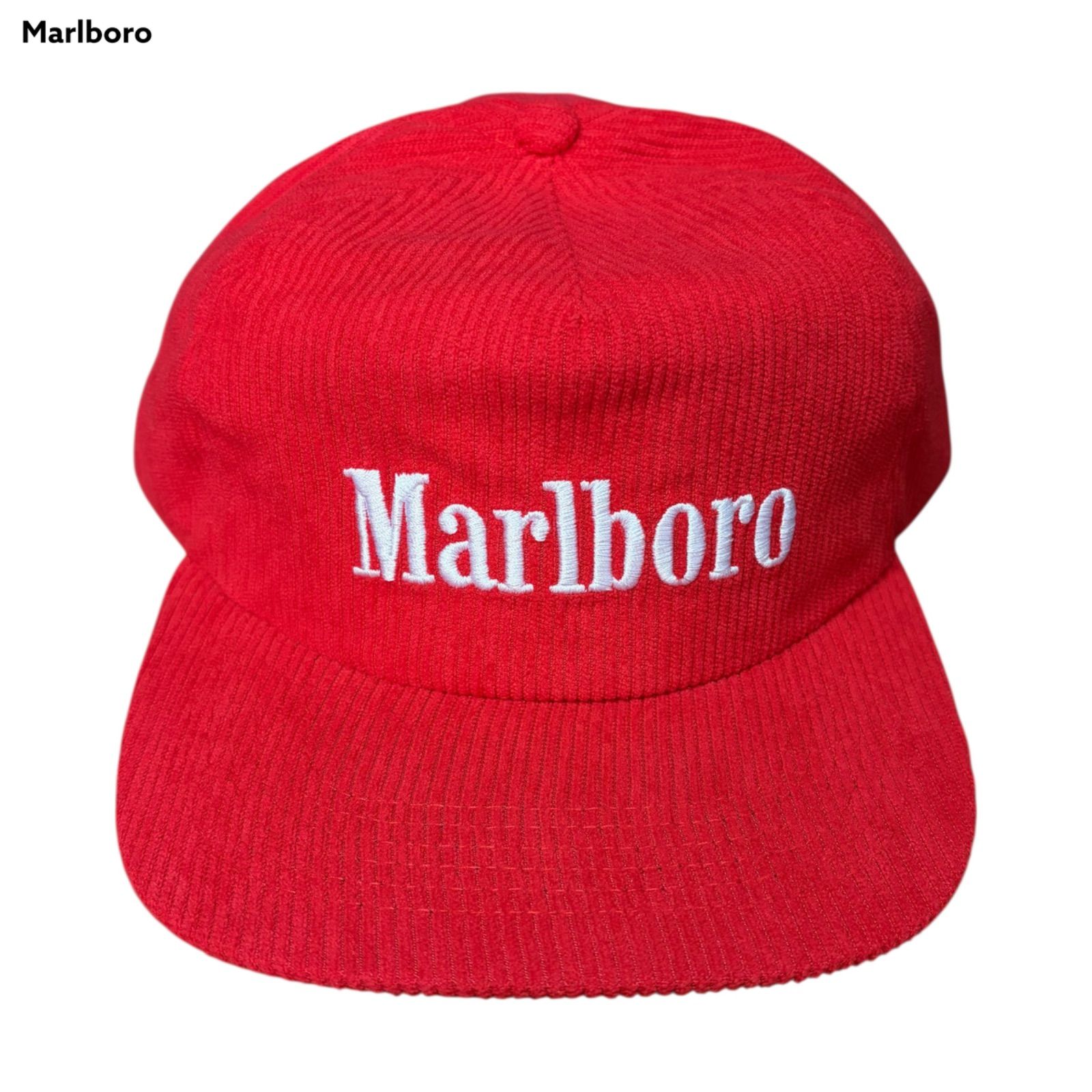 Marlboro Logo Embroidery Corduroy Cap Trucker Cap マールボロ