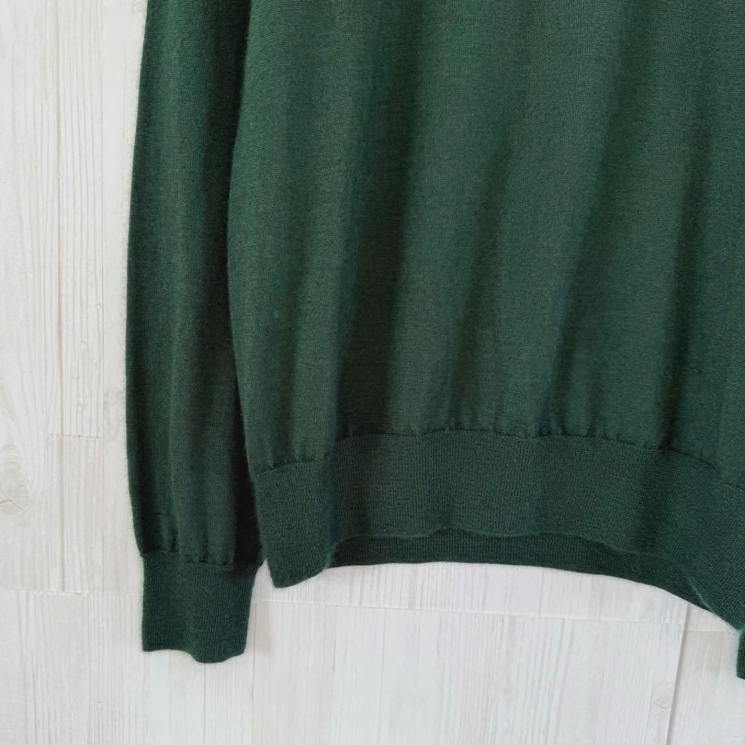 Drawer ドゥロワー 18g カシミヤシルク クルーネック ニット 緑