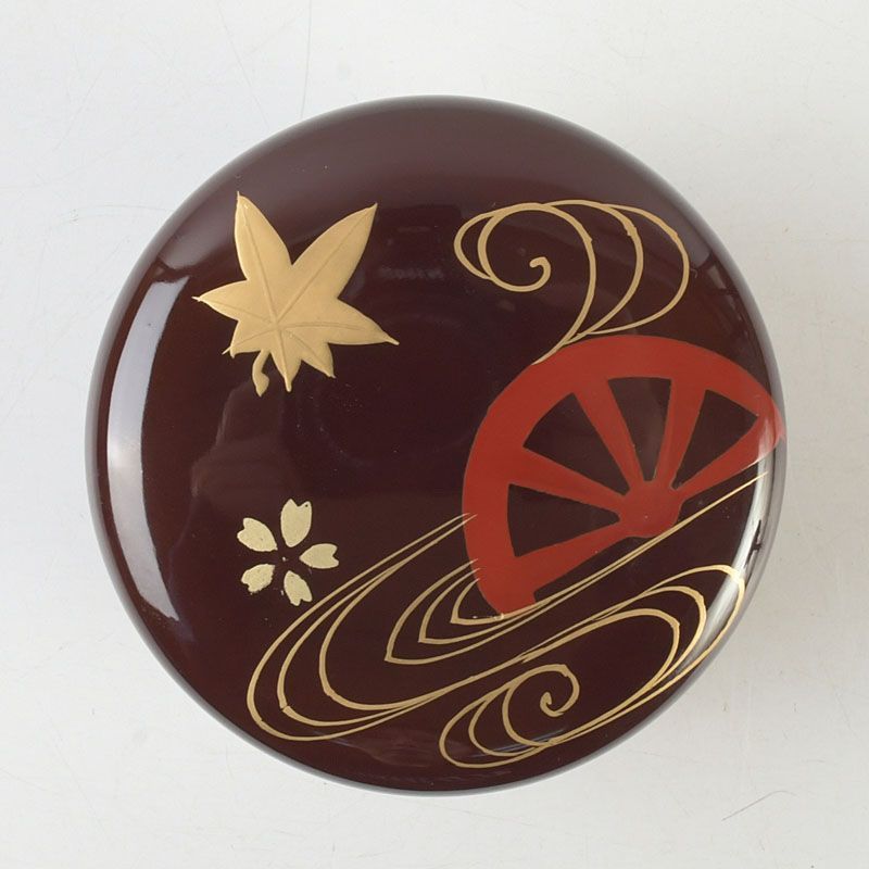 茶道具 蒔絵師 一瓢斎造 片水車蒔絵 平棗 共箱 V S742 - メルカリ