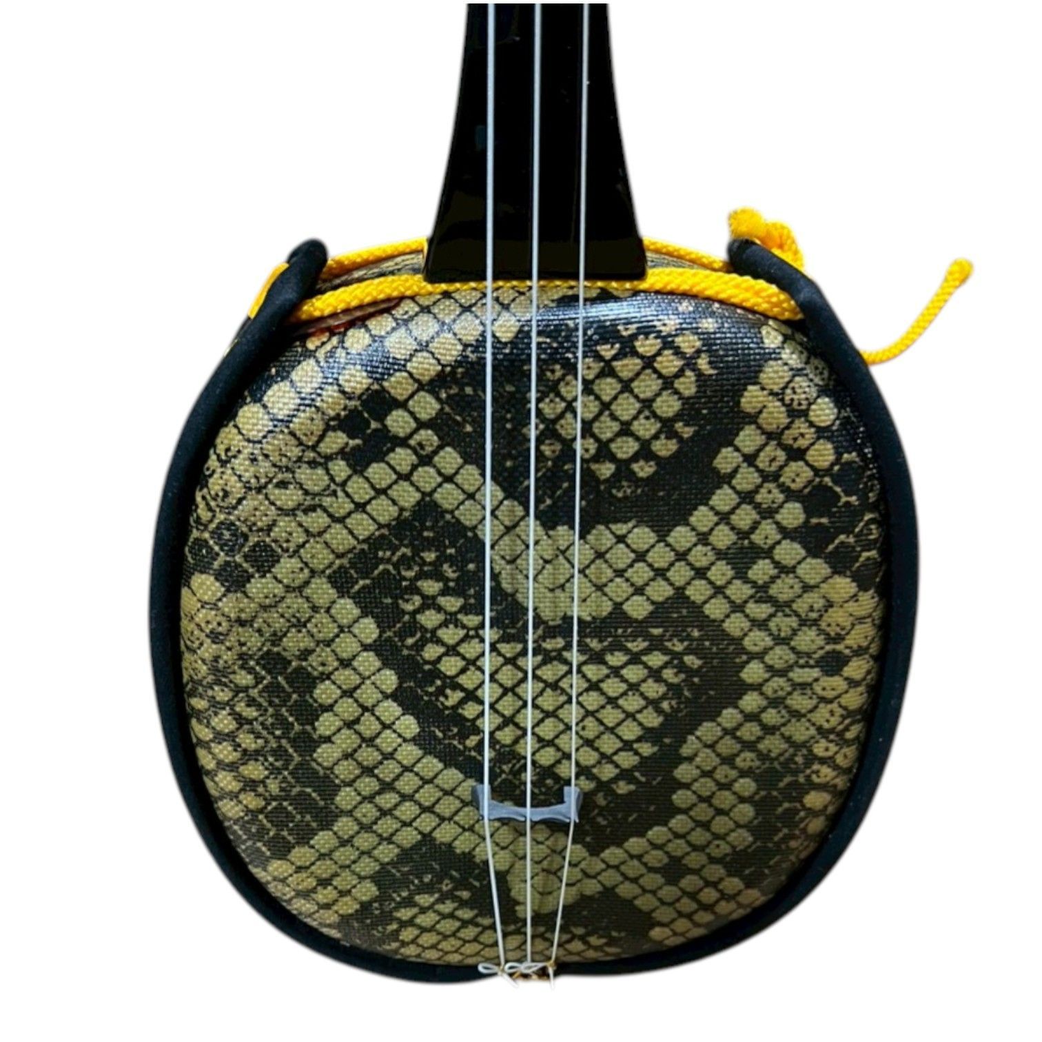 美品】沖縄 三線 人工皮 蛇皮線 伝統楽器 入門用 胴巻きデザイン