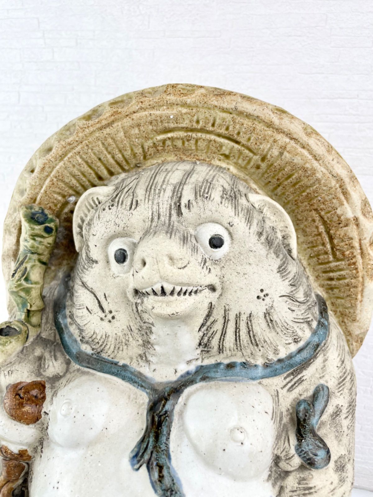 白狸 狸庵 狸 白たぬき 置物 信楽焼 商売繁盛 開運 陶器和風 - メルカリ