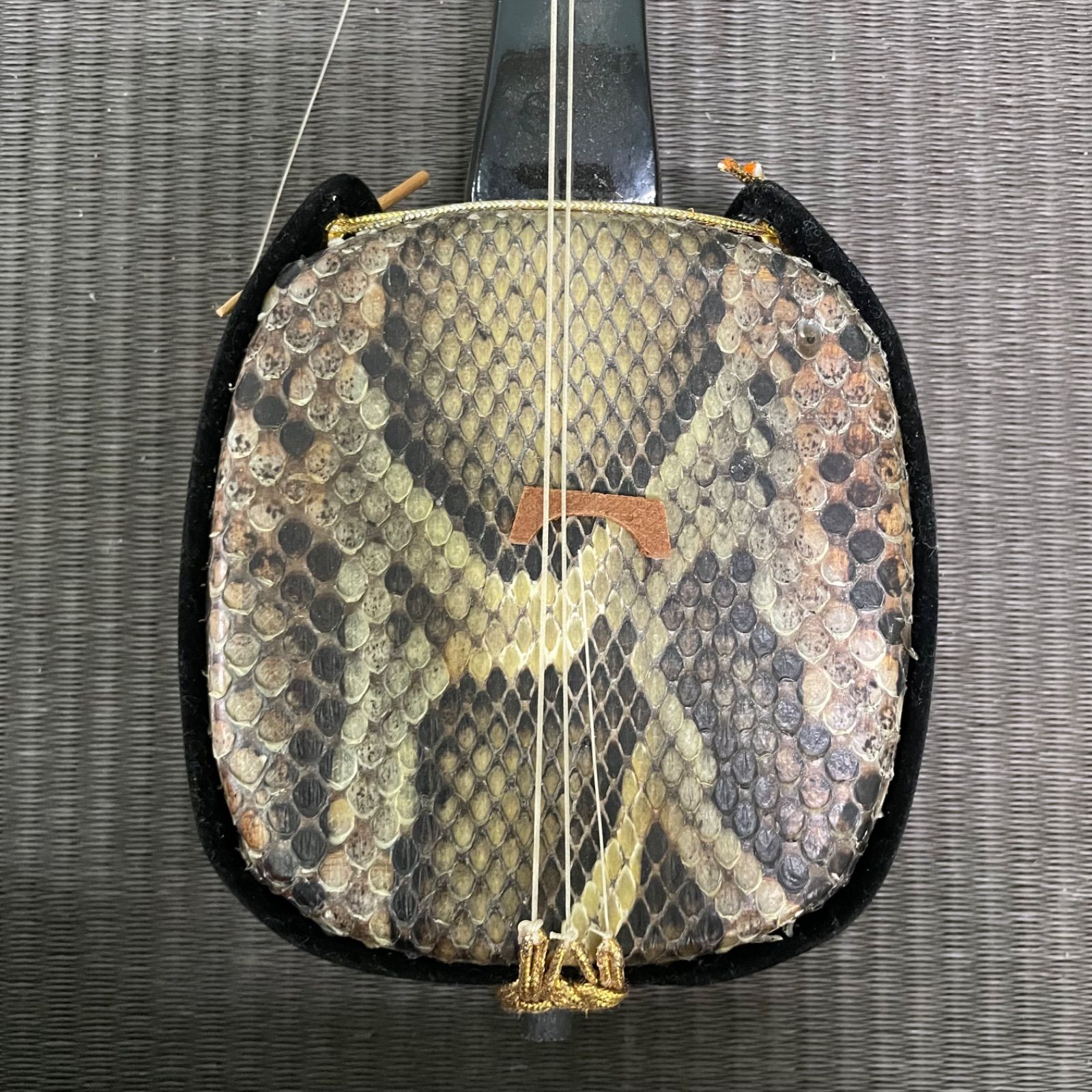 ♭ 沖縄三線 蛇皮線 本皮 蛇皮 三味線 本蛇皮 民族楽器 - メルカリ