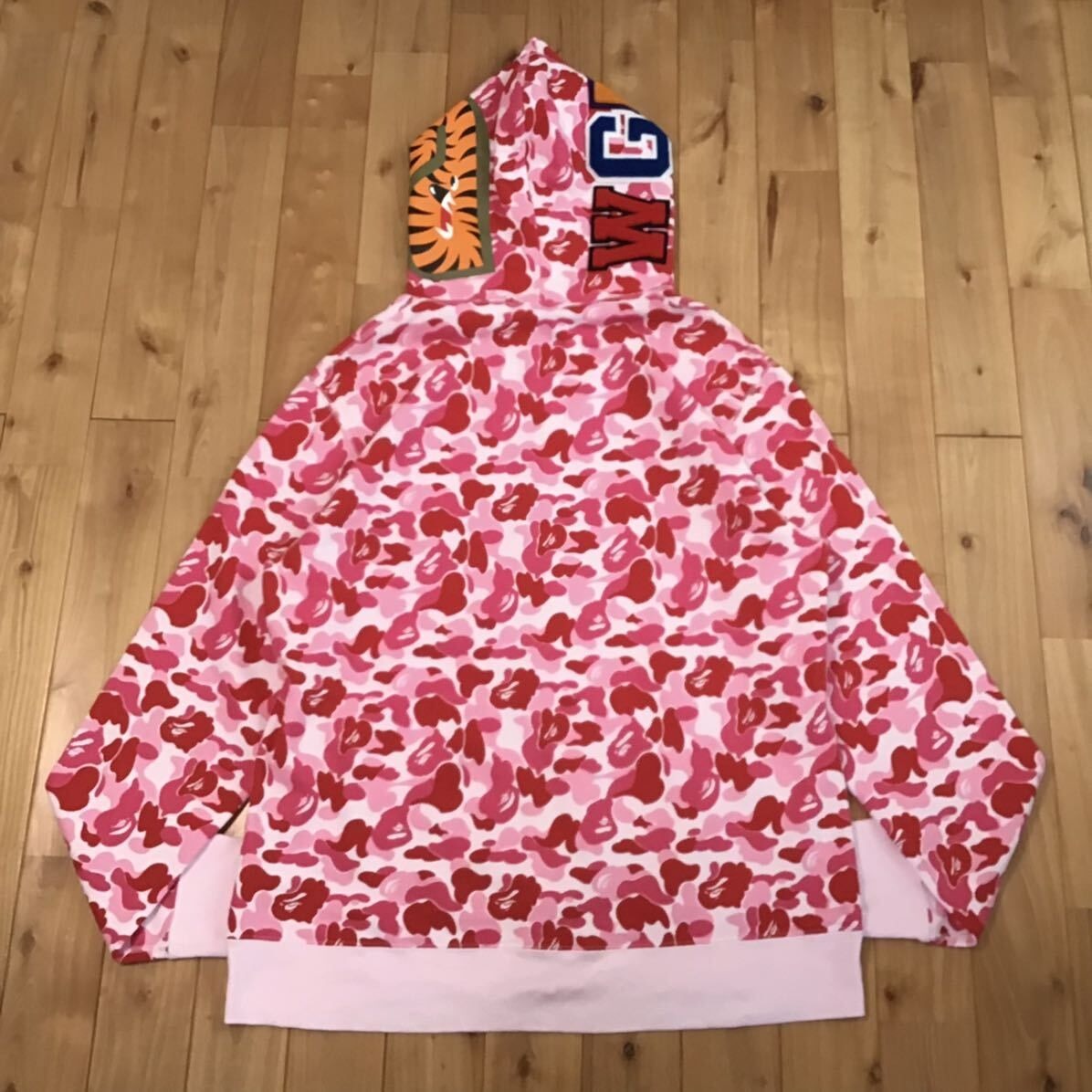 ☆2XL☆ ABC camo Pink シャーク パーカー shark full zip hoodie a