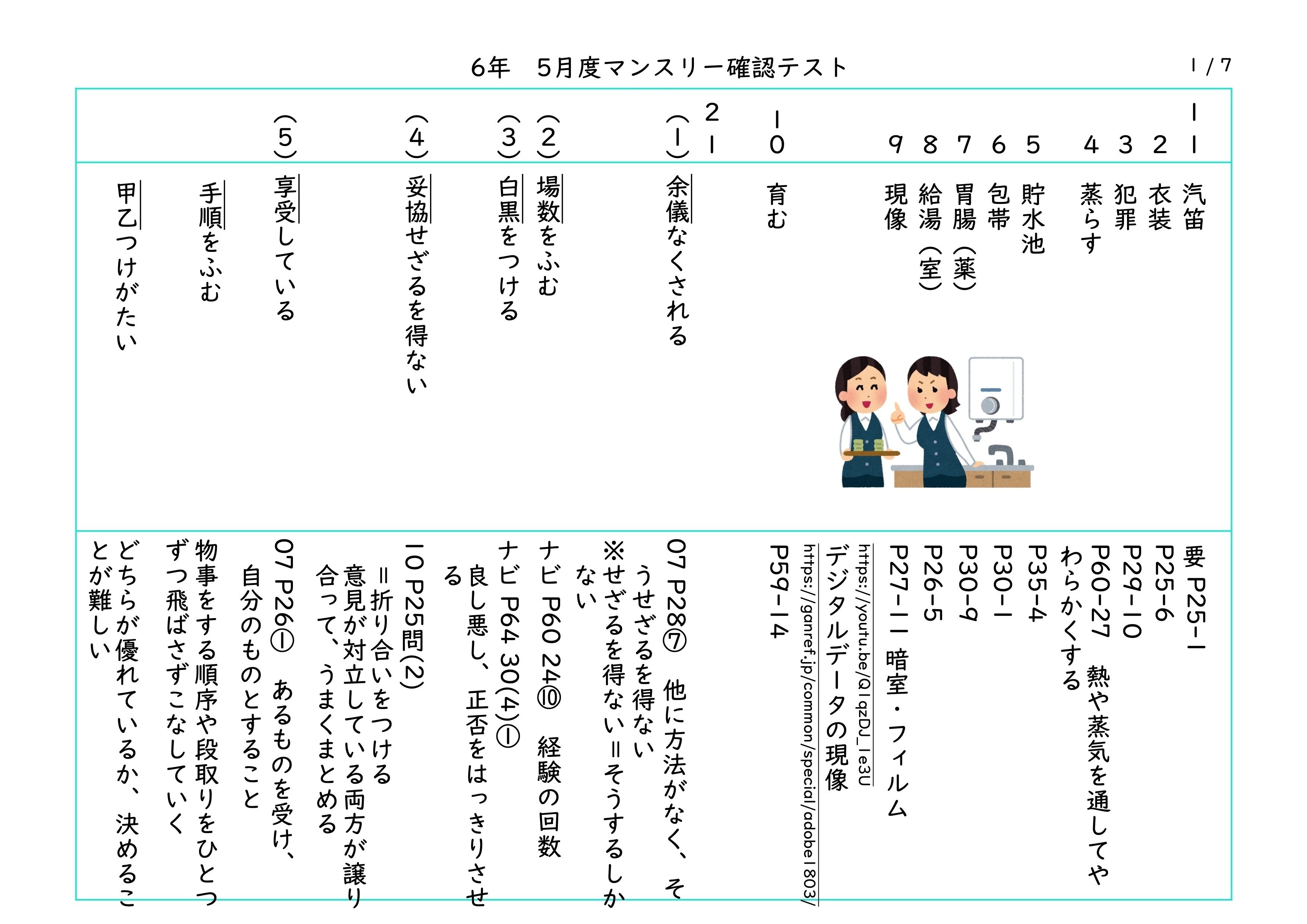 ぷー大好き5月マンスリー確認テスト2010年／おまけテスト2023