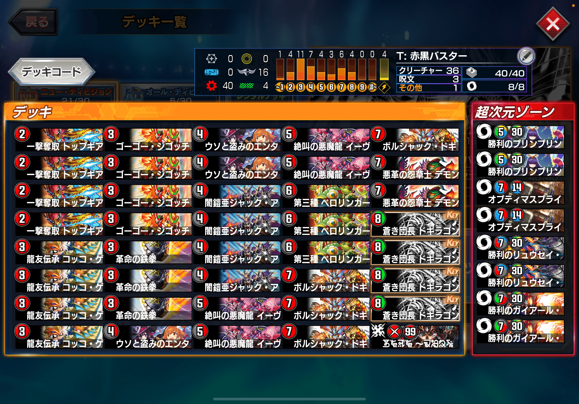 高レート 5cバスター ドギラゴン剣 デッキ 赤黒バスター 赤黒バスター