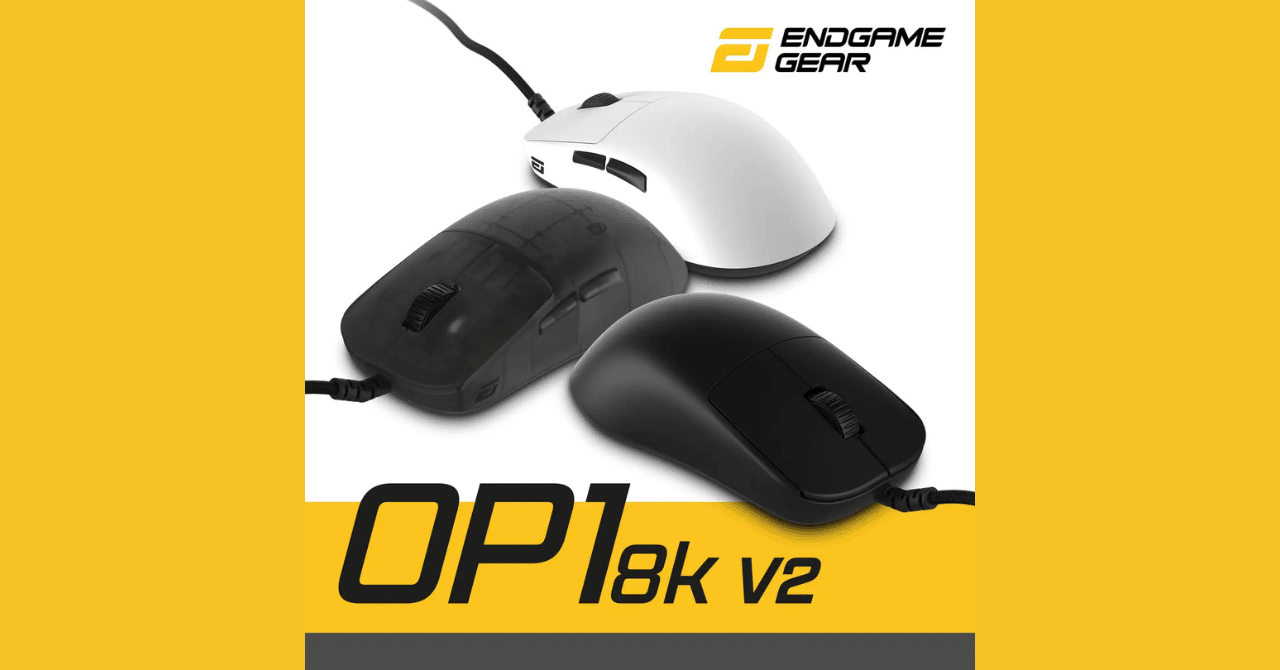 Endgame Gear、新センサー搭載の超低遅延ゲーミングマウス「OP1 8K v2
