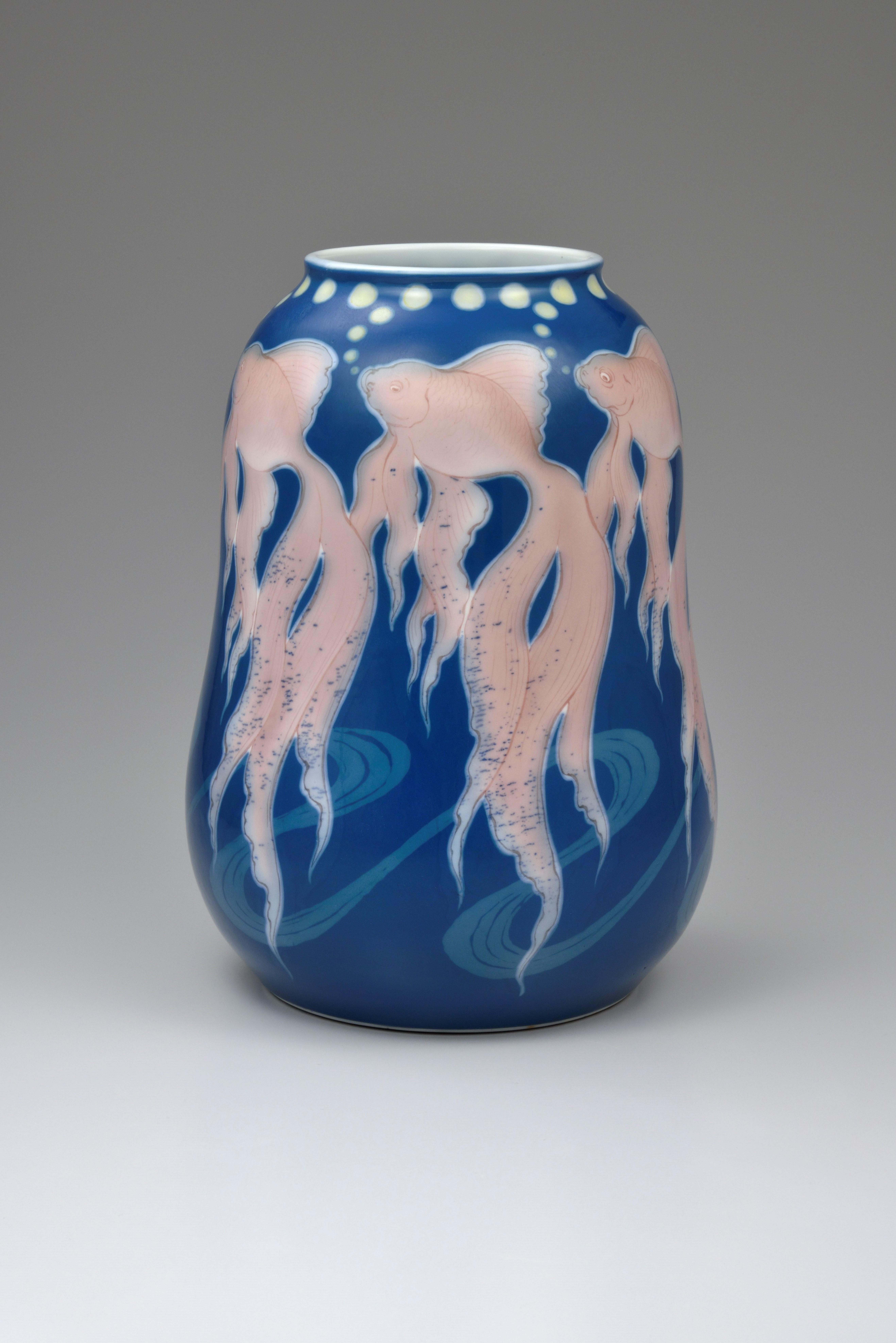 板谷波山《彩磁金魚文花瓶》 | アートプラットフォームジャパン（APJ）