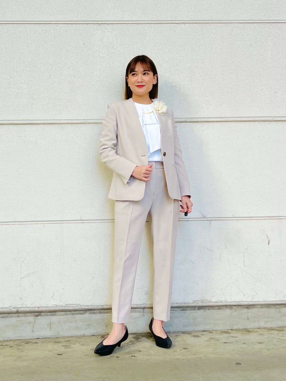 トリアセブレンドカラーレスジャケット、トリアセブレンドテーパード