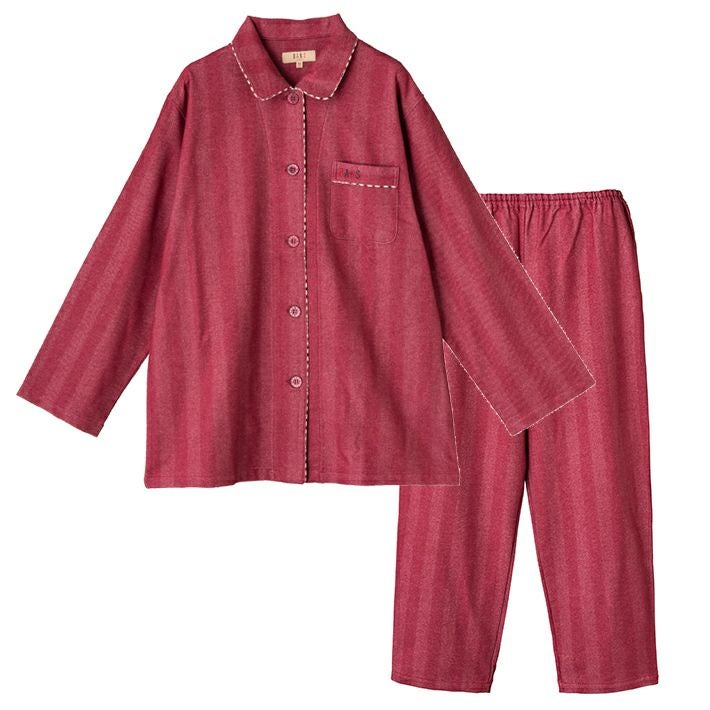 DAKS】 中空糸 ネル シャドーストライプ 前開き 全開 レディース