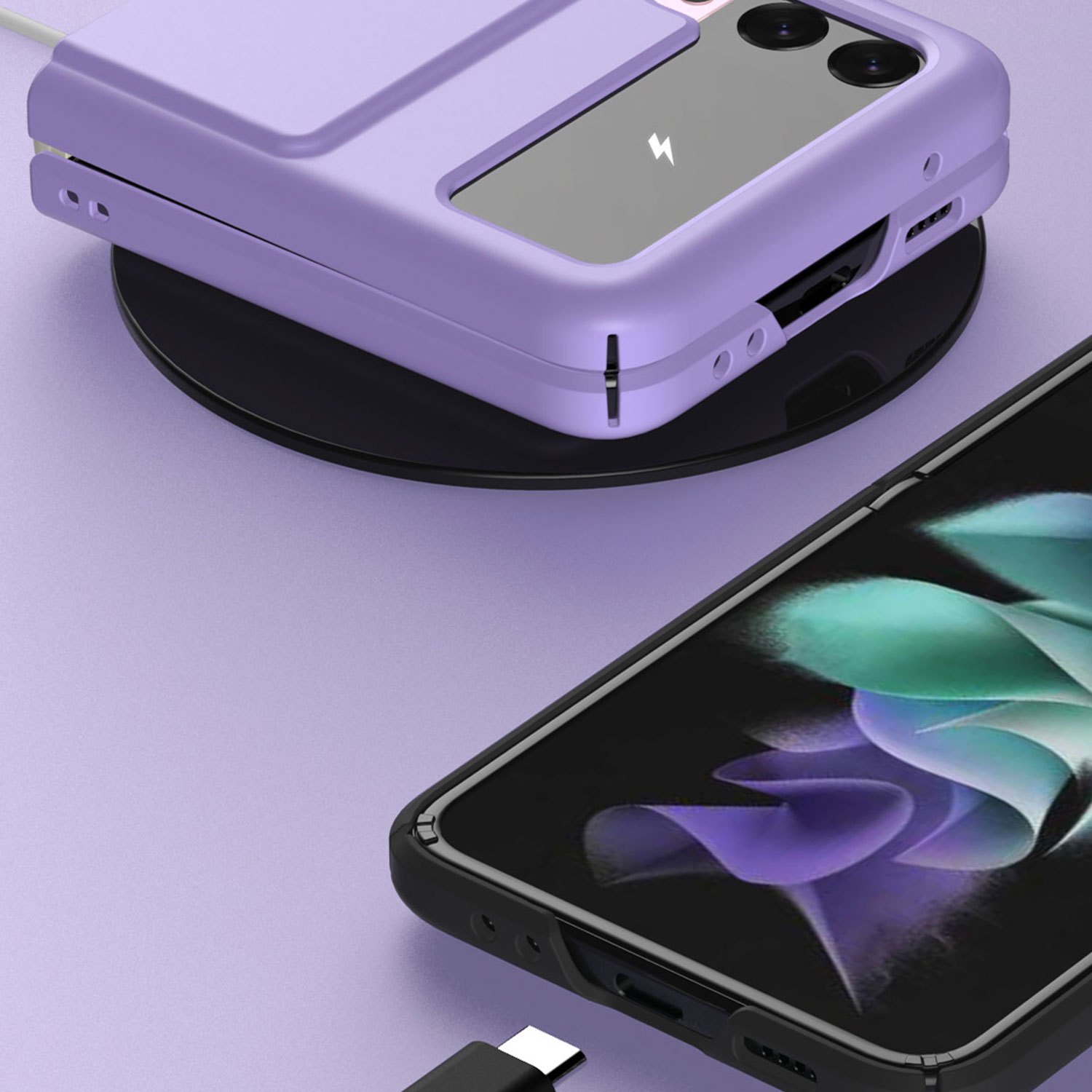 Galaxy Z Flip3 5G ケース】Aero Flex ブラック ギャラクシー ゼット