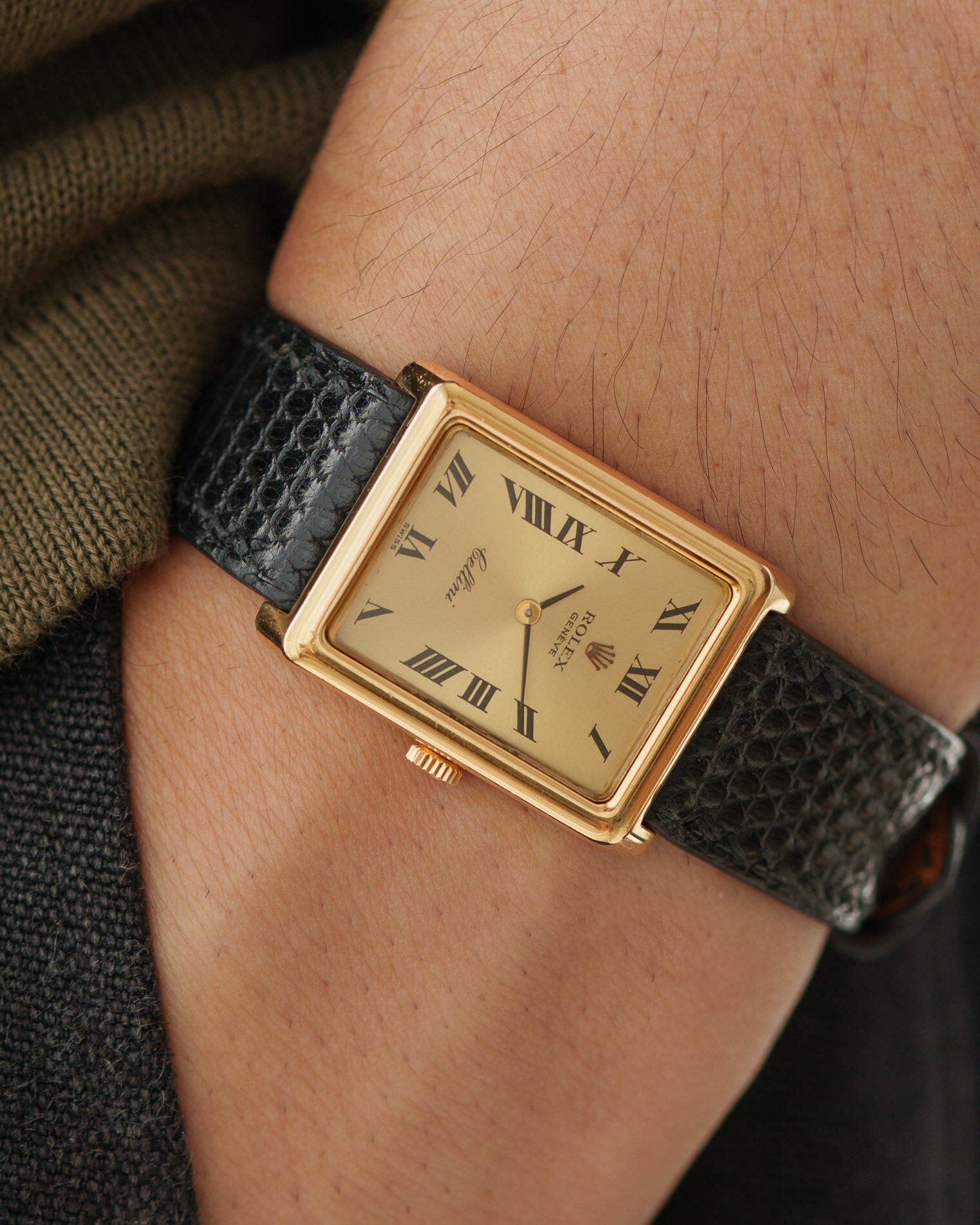 ロレックス チェリーニ 4103 レクタングル YG シャンパンローマン