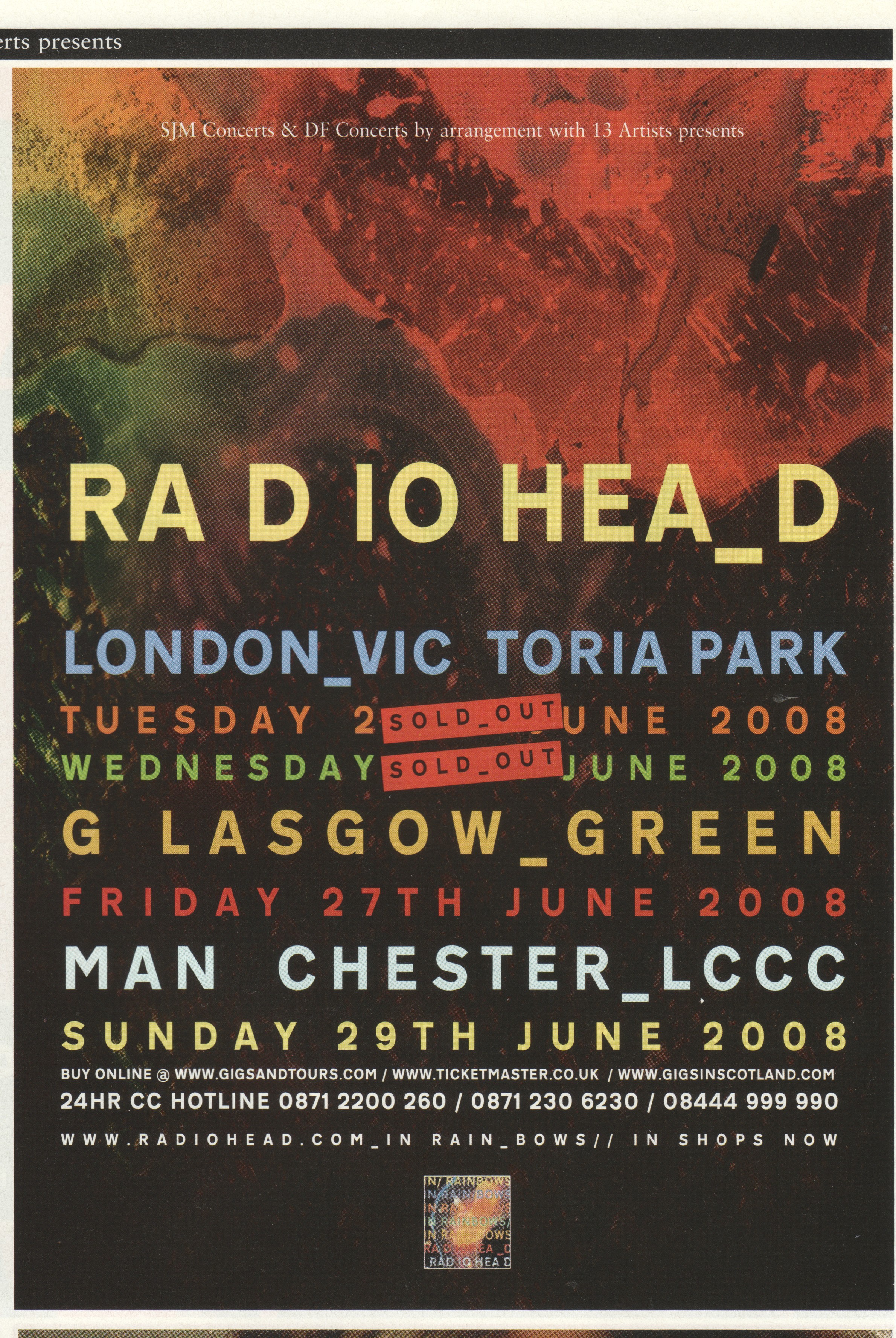 Radiohead Press Clipping - 2008 UK Tour Ad : Radiohead : Free
