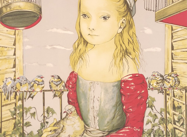 藤田嗣治 少女と鳩（エスタンプ） | ART CLUB