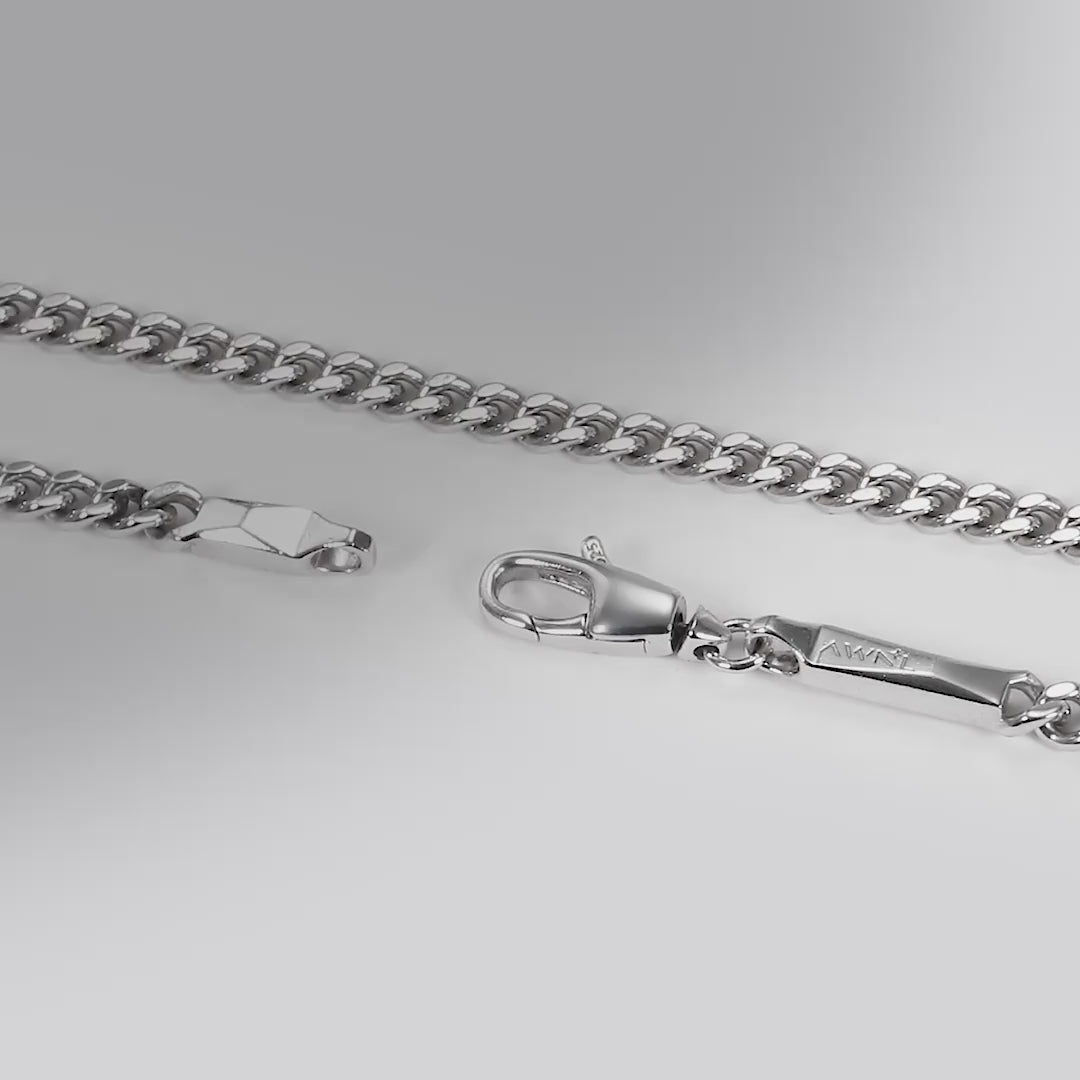 AWNL メンズ シルバー キヘイチェーン ネックレス｜幅3.8mm×S925×18KGP