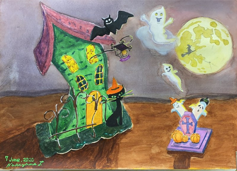 ーアトリエヒュッテ出張所、トキー 「テッペイ君のハロウィン水彩画」