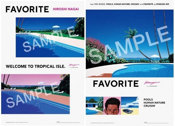 永井博 直筆サイン入り 限定 ポスター ED100 Palm Street Songs Poster