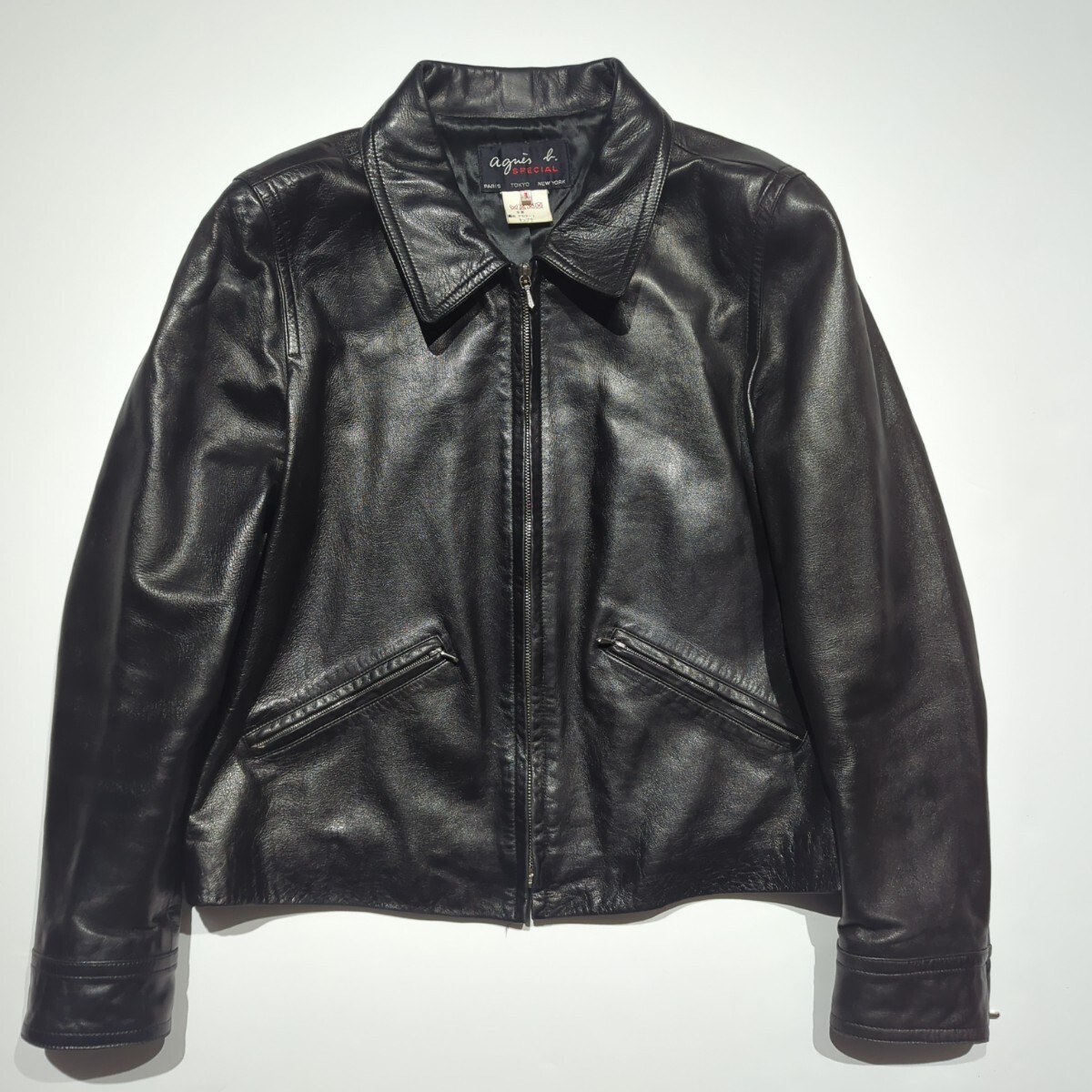 Yahoo!オークション -「agnes b レザー ジャケット」の落札相場・落札価格