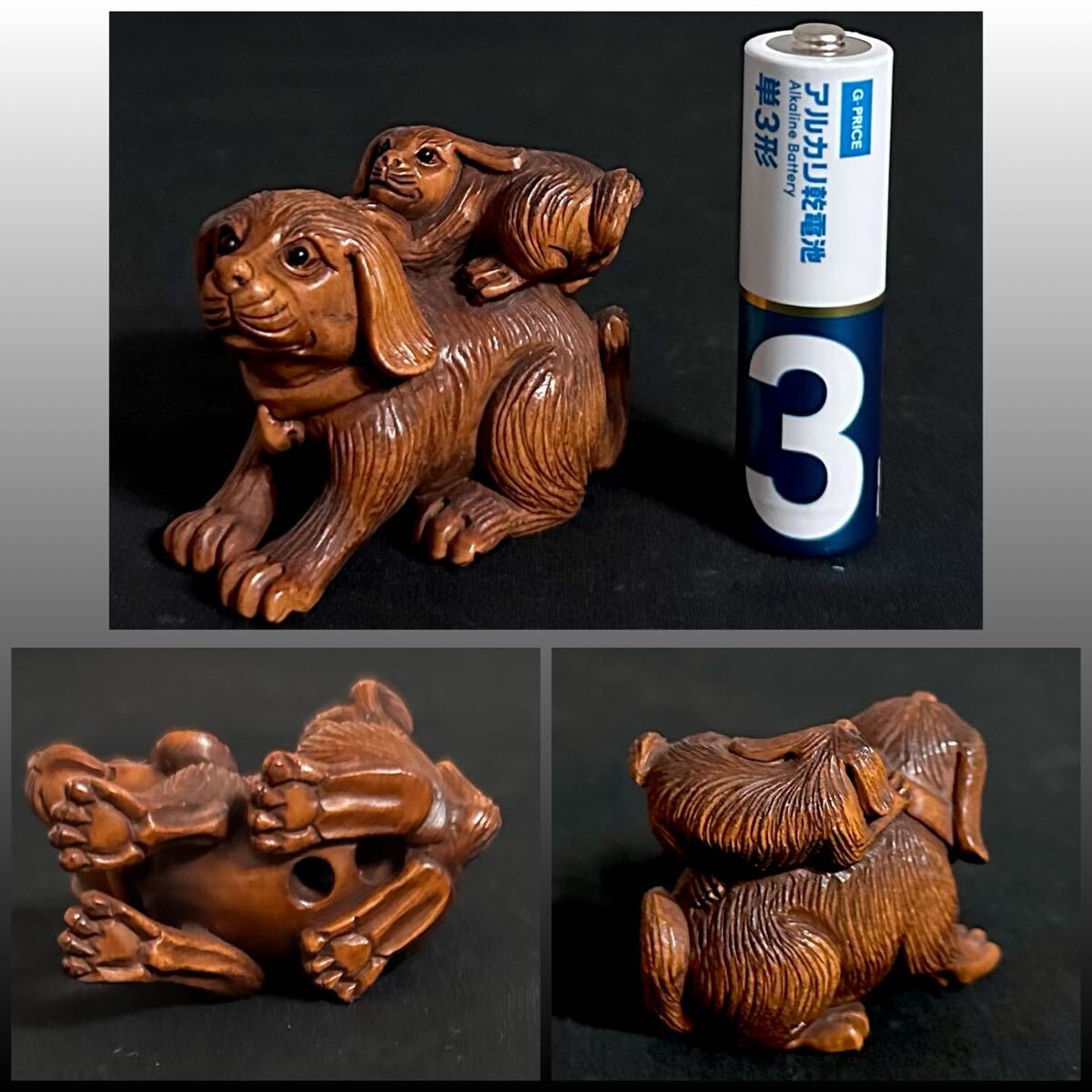 Yahoo!オークション -「犬～」(根付) (東洋彫刻)の落札相場・落札価格