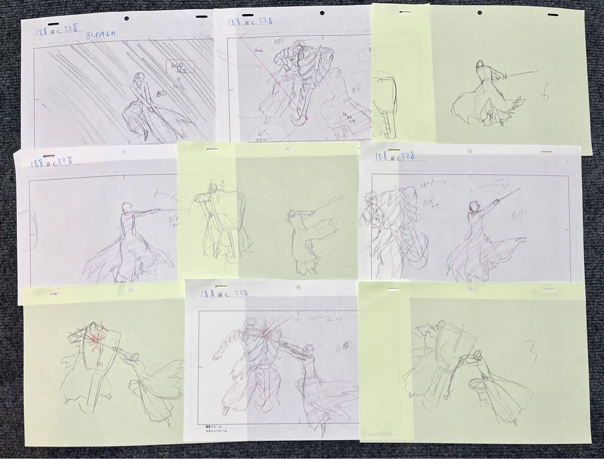 BLEACH セル画 夜一 アニメ 直筆原画 レイアウト BLEACH セル画 夜一