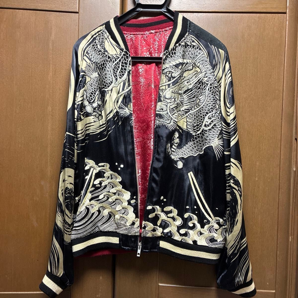 希少 豪華 新撰組 百花繚乱 誠 総刺繍スカジャン リバーシブルXLサイズ