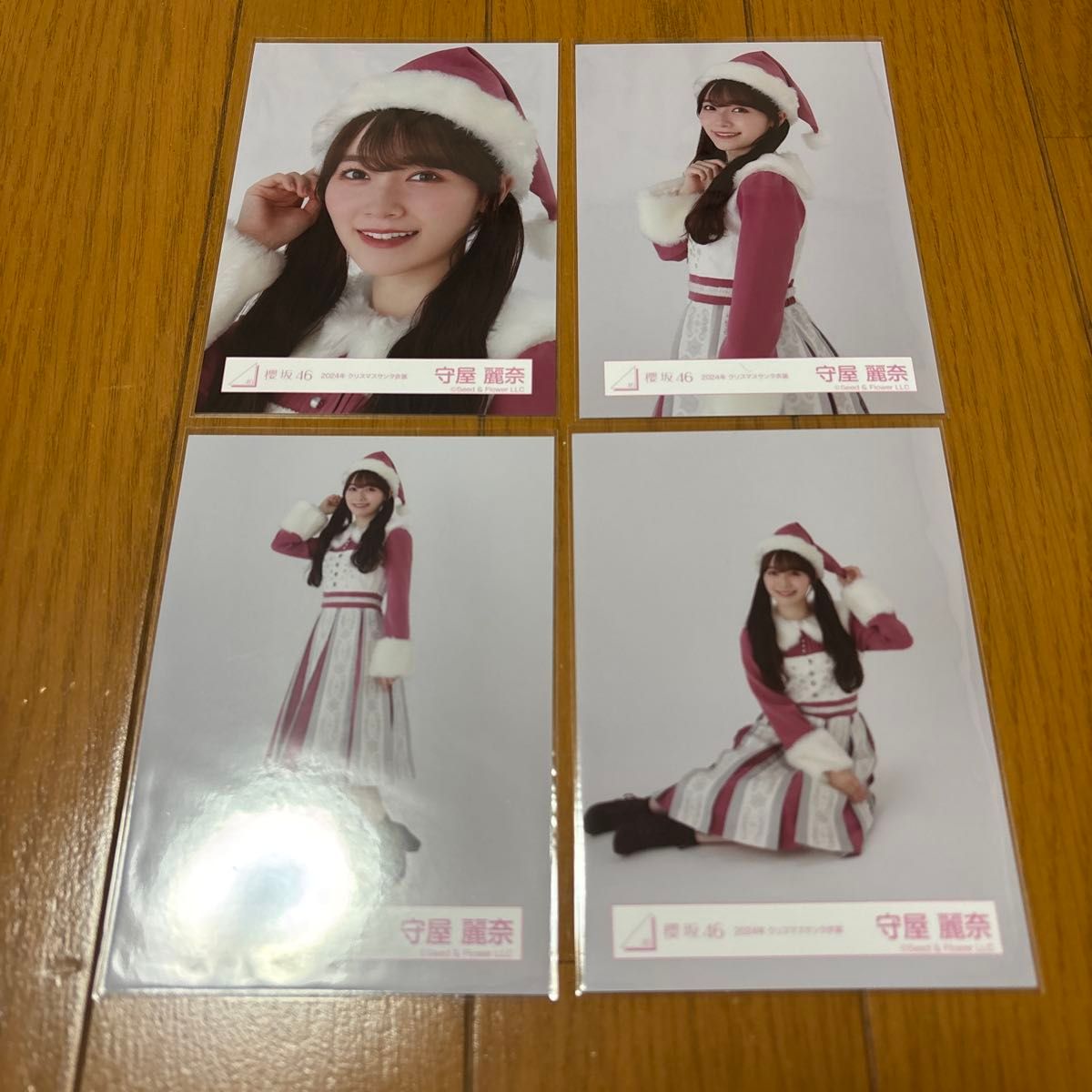 守屋麗奈 櫻坂46 生写真 クリスマスサンタ 2024 2種セット ヨリ チュウ