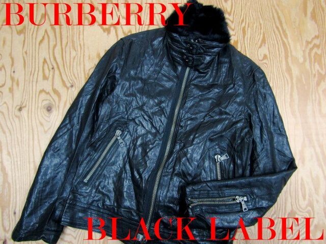 Yahoo!オークション -「burberry black label レザーライダース」の