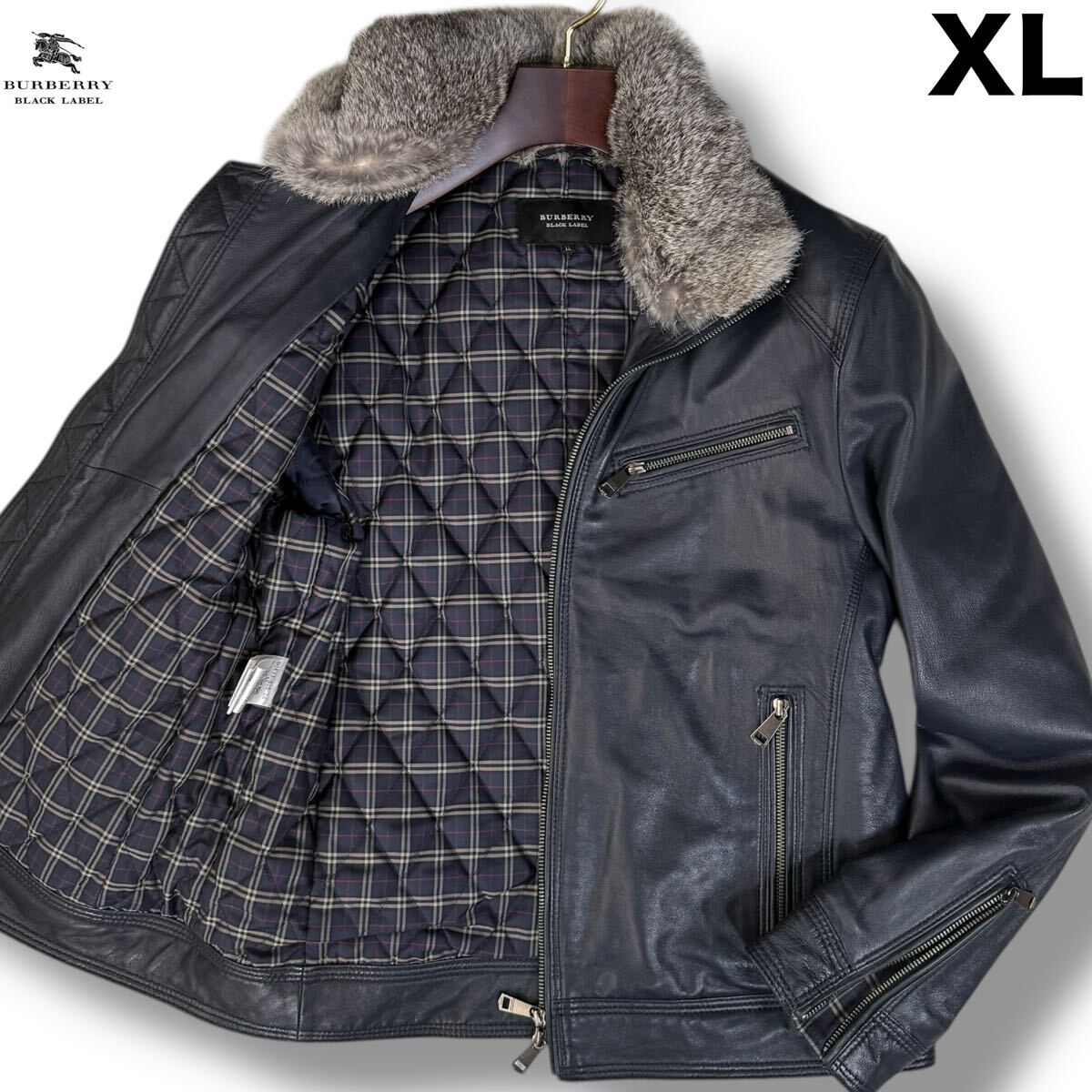 Yahoo!オークション -「burberry black label レザーライダース」の