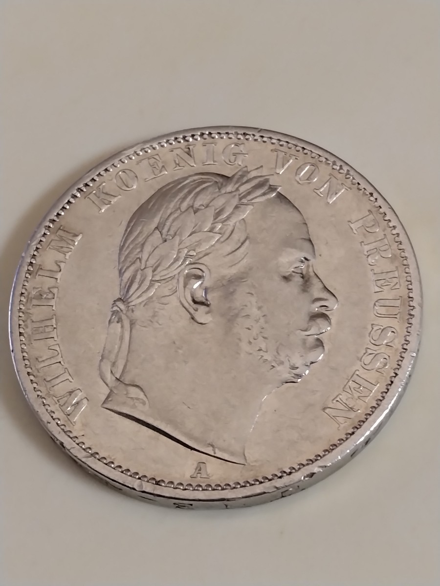 K*)様 1866年 Aドイツ プロイセン 王国ターラー銀貨 ウィルヘルム王 K