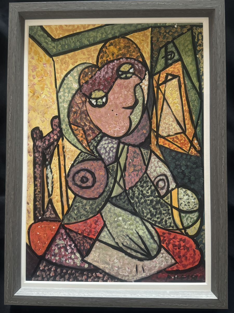 貴重肉筆！パブロ ピカソ Picasso「婦人の肖像画」1917年 ミックス