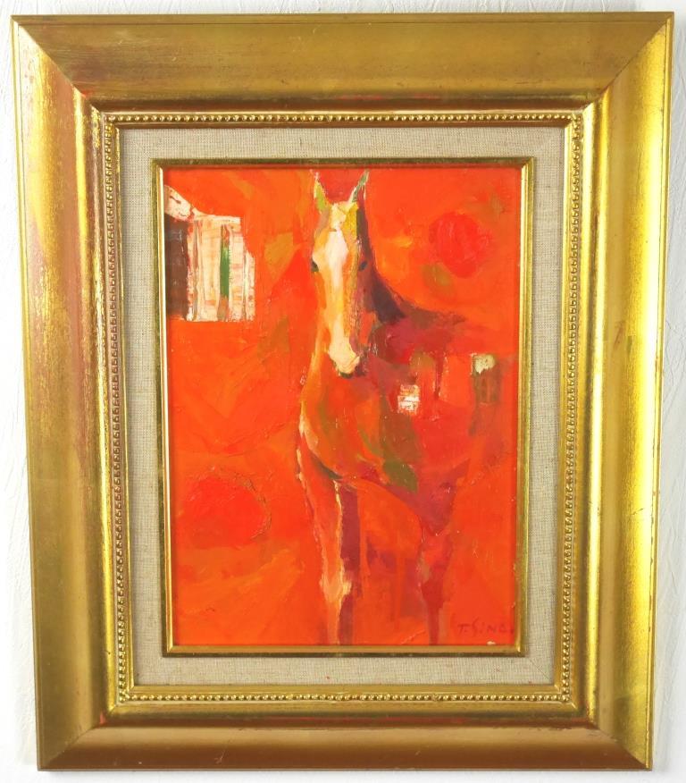 Yahoo!オークション - 篠崎輝夫『雌馬』 油彩4号 直筆サイン有 日展特