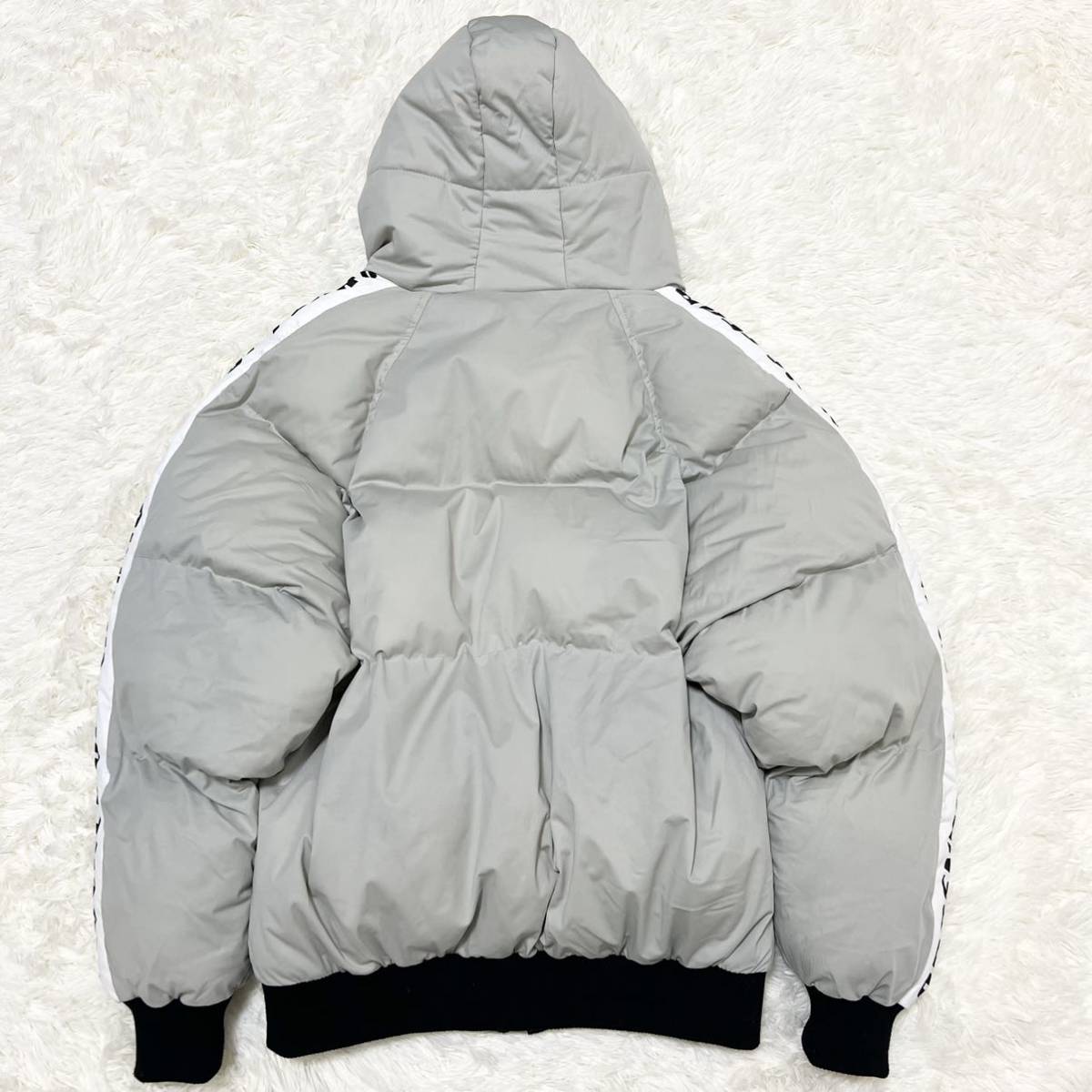 美品】ZARA ザラ ダウンジャケット M ジップアップ テープライン ロゴ