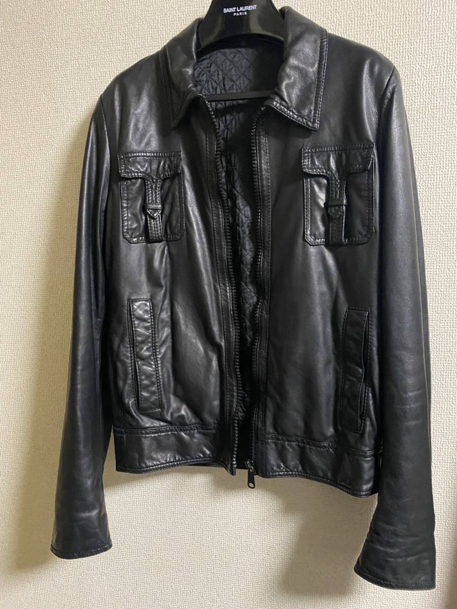 05AW dior homme Tポケット レザージャケット 46 エディ期 ディオール