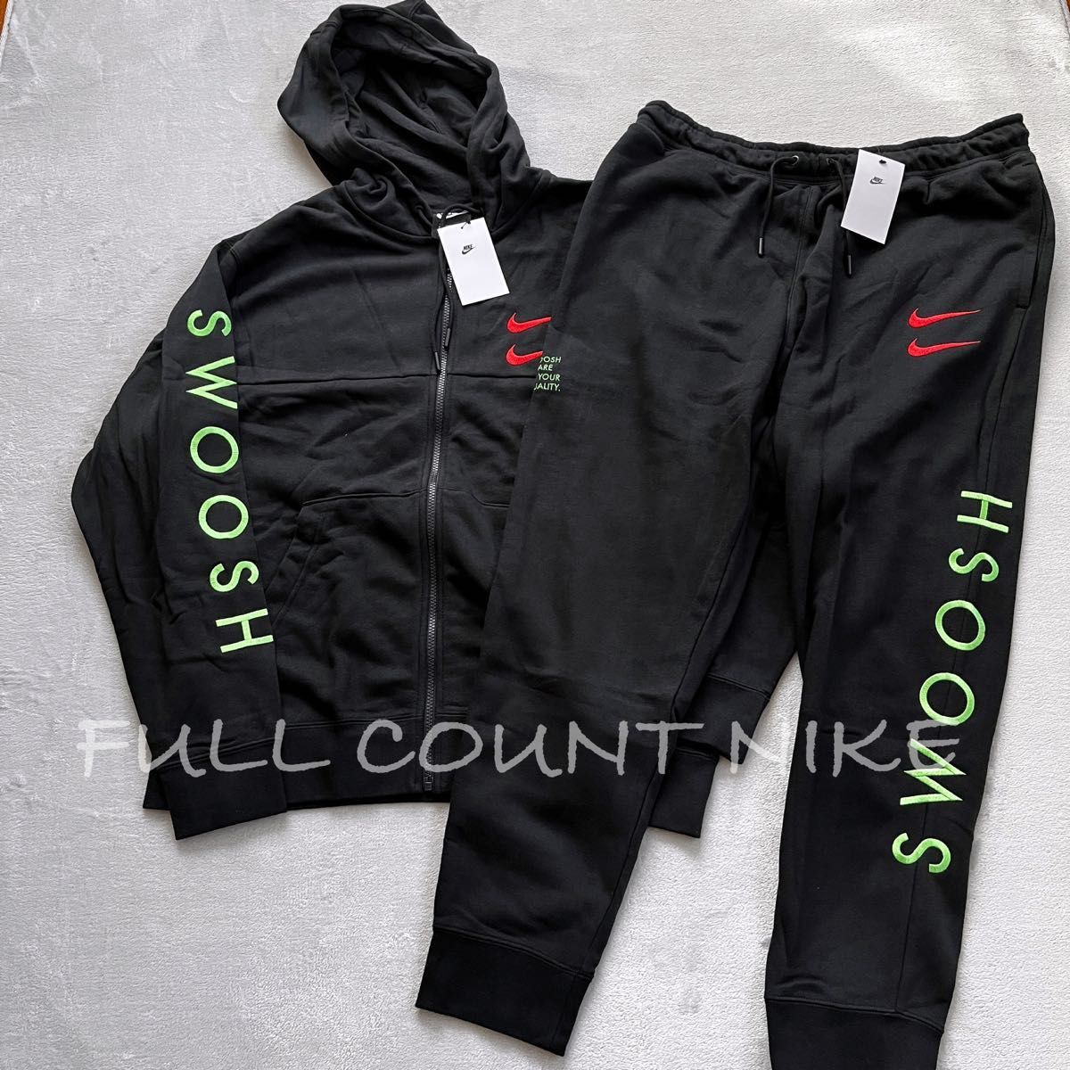 新品 XXL NIKE SWOOSH スウッシュ セットアップ 上下セット パーカー