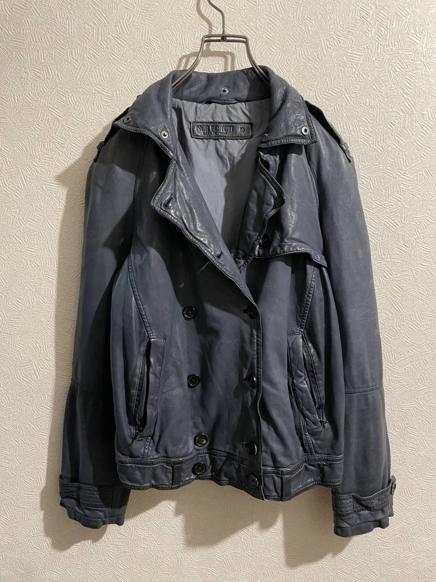 ◯ イタリア製 Neil Barrett ラム レザー ダブル ライダース