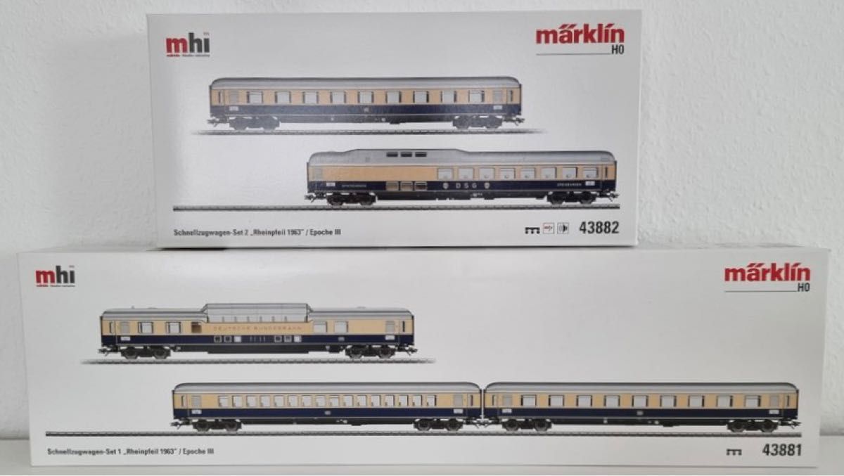 メルクリン 43881 + 43882 ドイツ鉄道 DB F-Zug 色 客車5両