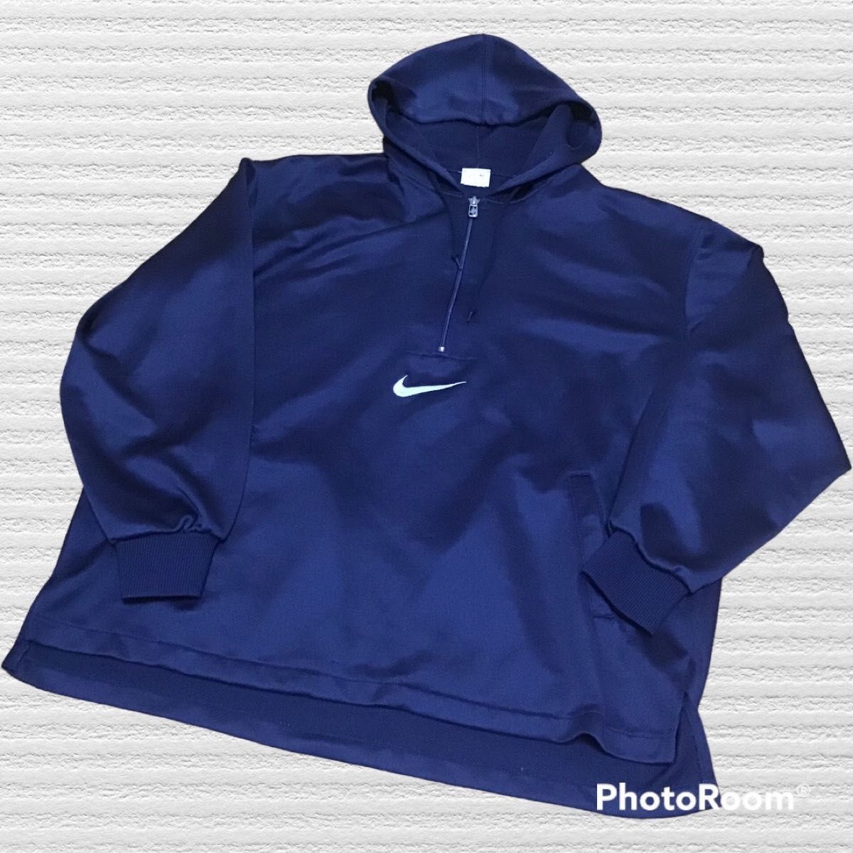 銀タグ 90s ロゴ 稀少 NIKE ハーフジップパーカー XL ナイキ 入手困難