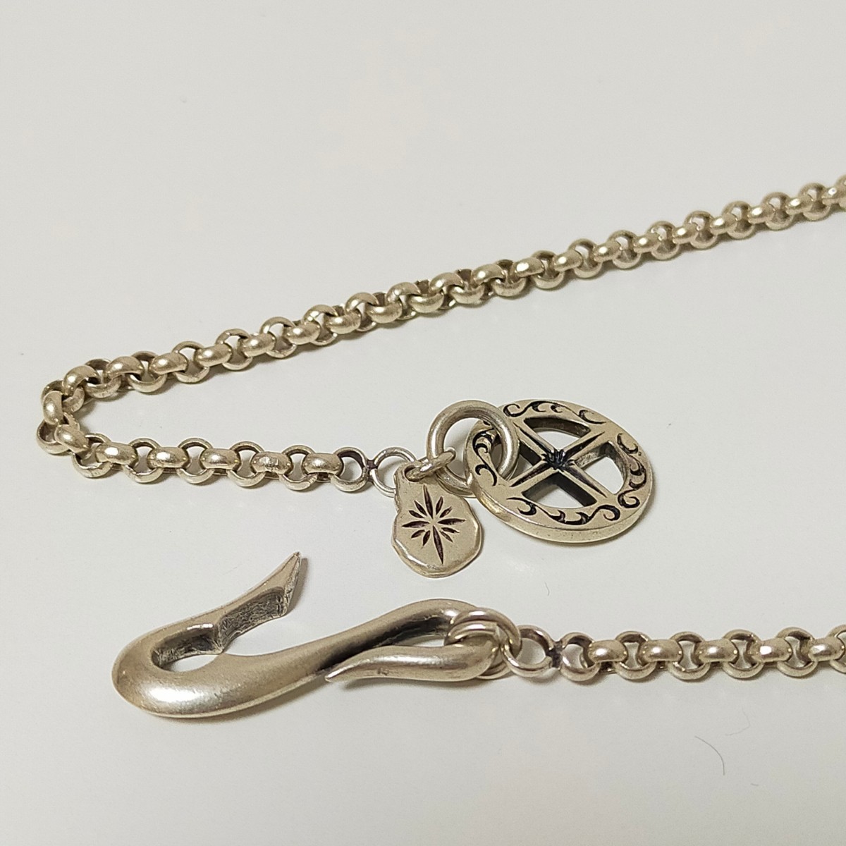 SAAD サード ホイール フック付き 甲丸チェーン ネックレス silver925