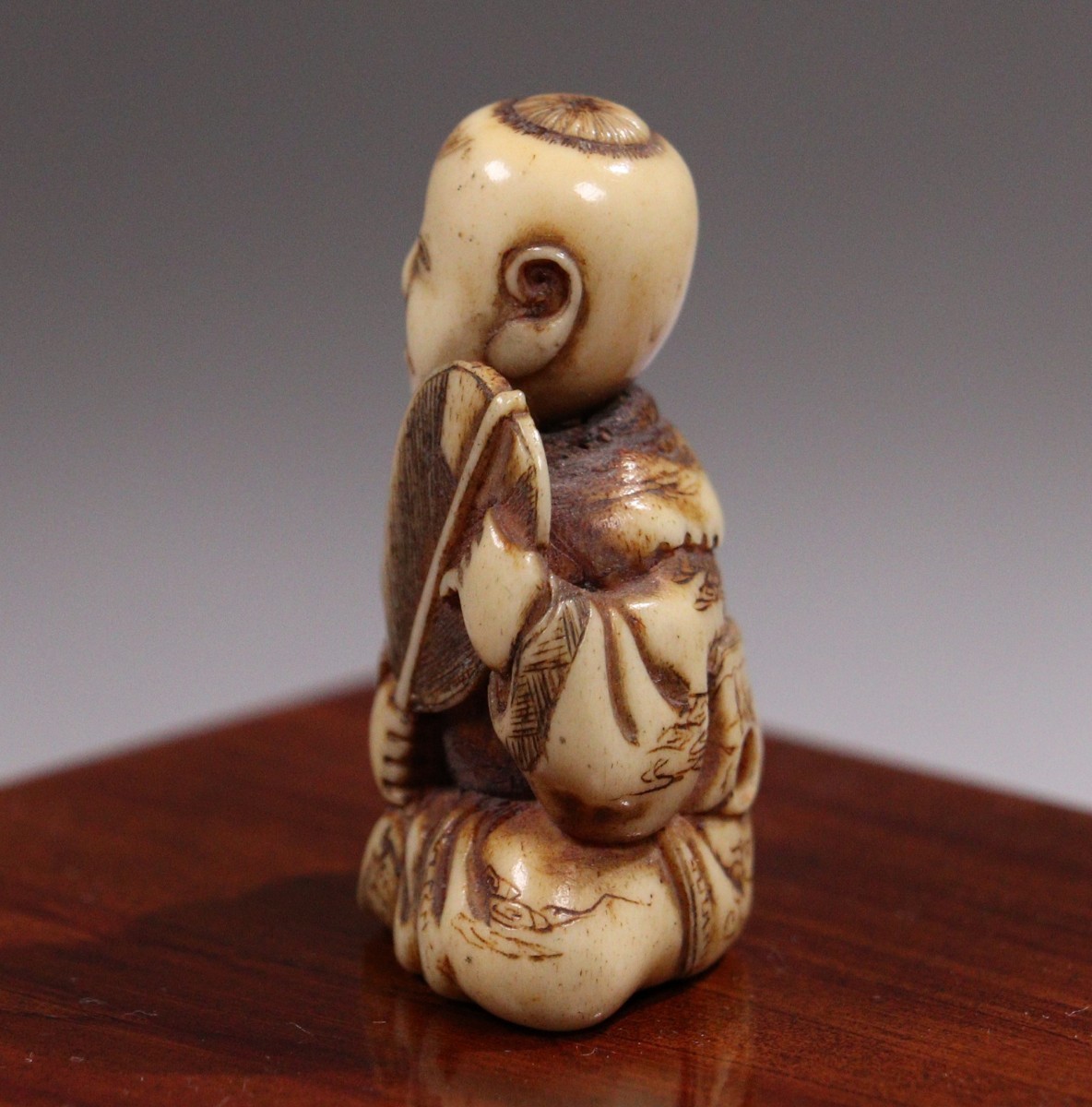 M188 時代 骨製 提げ物 唐子根付 細密彫刻 / 中国 唐物 人物 骨董 古