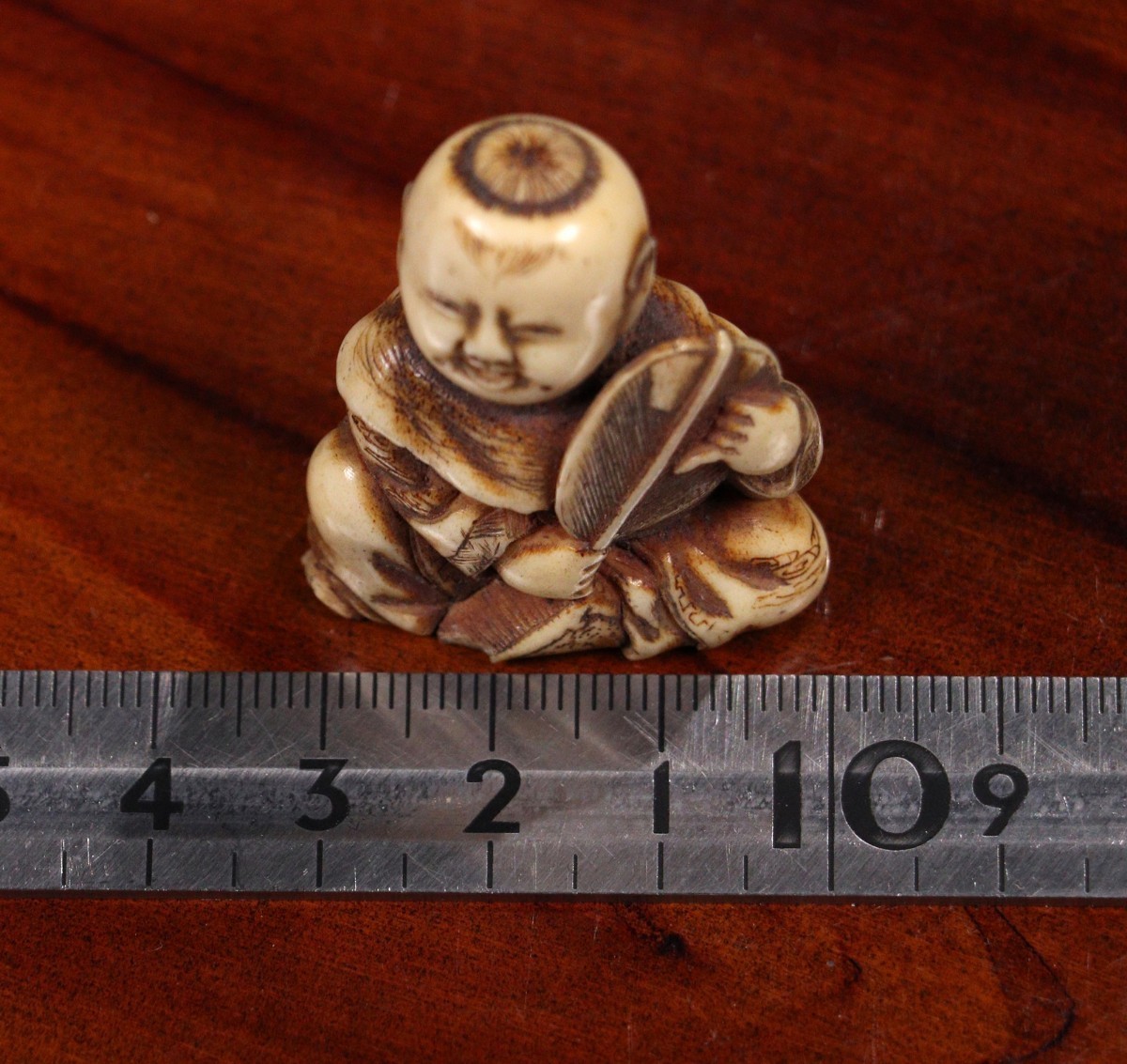 M188 時代 骨製 提げ物 唐子根付 細密彫刻 / 中国 唐物 人物 骨董 古