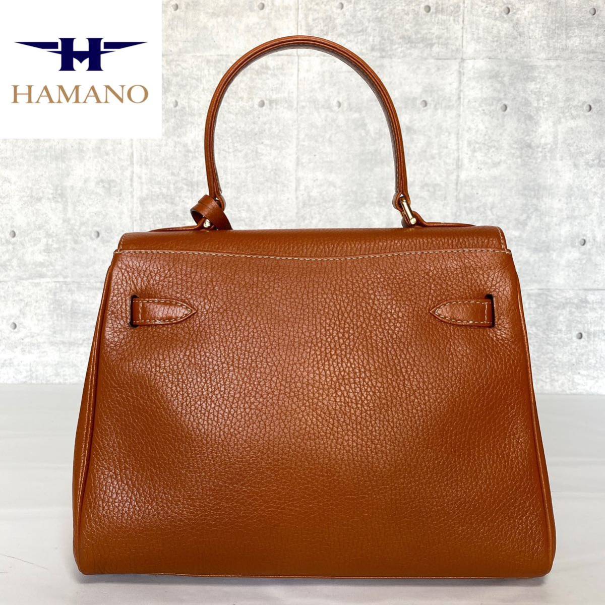 極美品 HAMANO ハマノ 濱野皮革工藝 皇室御用達 ハンドバッグ トート