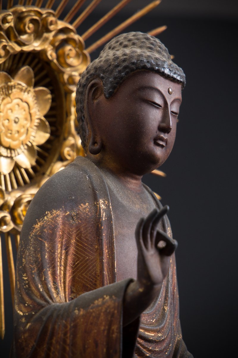 Yahoo!オークション - 【五】仏教美術 『木造阿弥陀如来立像』 玉眼 高